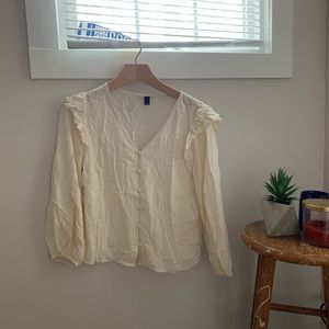 Cream Peasant Blouse